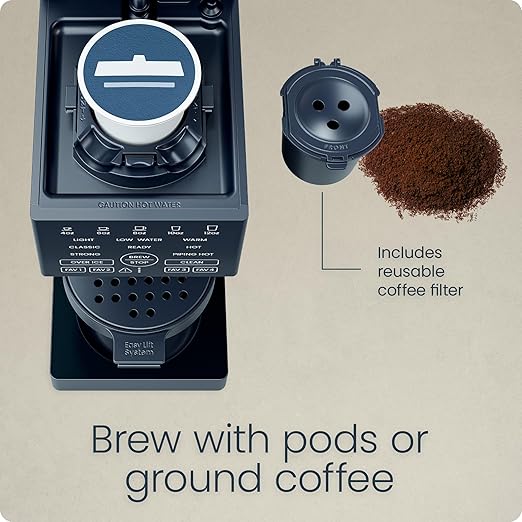 Chefman Single Serve Coffee Maker, Works with K-Cup & Grounds