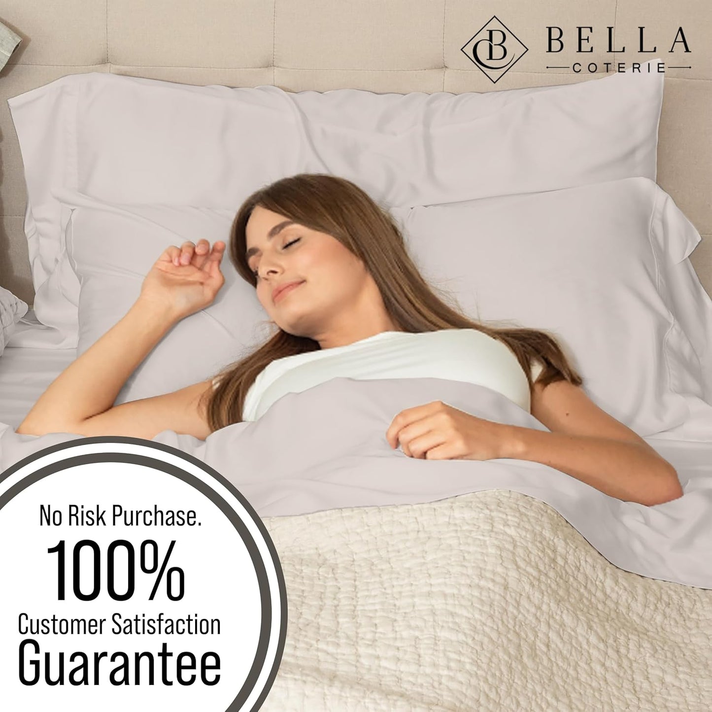 Bella Coterie Luxury Bamboo Viscose Twin XL Size Sheet Set | 100% Organically Grown | Ultra Soft | Cooling for Hot Sleepers | 18" Deep Pocket [Dune]