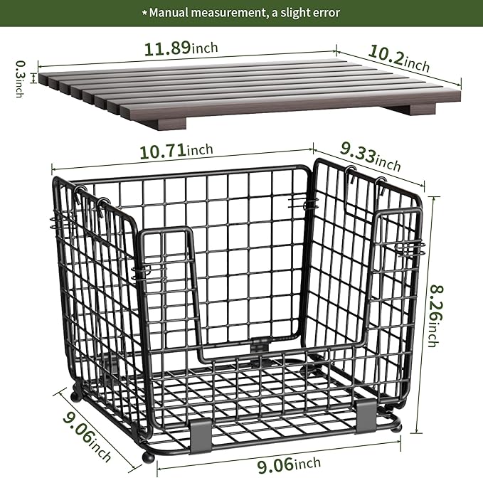 Wire Storage Basket For Kitchen Pantry and Counter - Stackable Wire Organizing Bin For Produce, Vegetable - Countertop Potato, Onion, Veggie Basket Brown