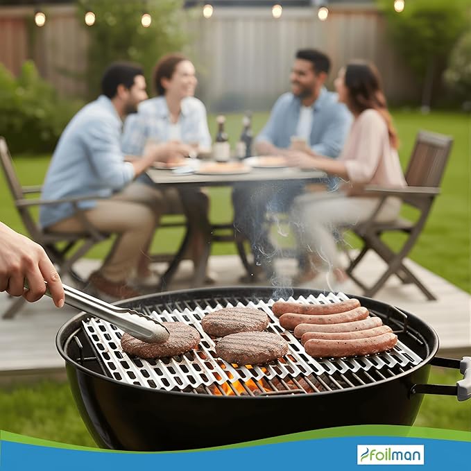 Clean Grill BBQ Disposable Aluminum Liners | 12 x 20 inch/Disposable Grill Grates - 8-Pack & 12-Pack (8)