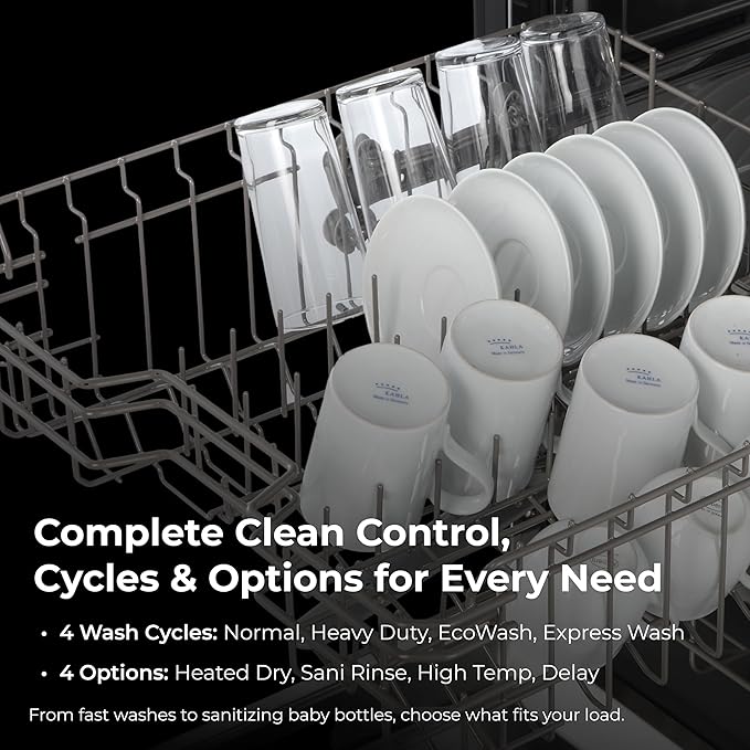 Kenmore 24" Premium Hybrid Tub Dishwasher - UltraWash, MoreSpace Adjustable Rack, High Temp & SmartWash - 12 Place Settings - 54 DBA - ENERGY STAR Certified - White