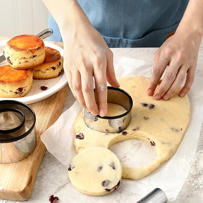 Spring Chef Multifunctional 0.6 Tablespoon Extra Small Cookie Scoop, #100 & Large Dough Blender & Biscuit Cutter Set - 2 Product Bundle - Black