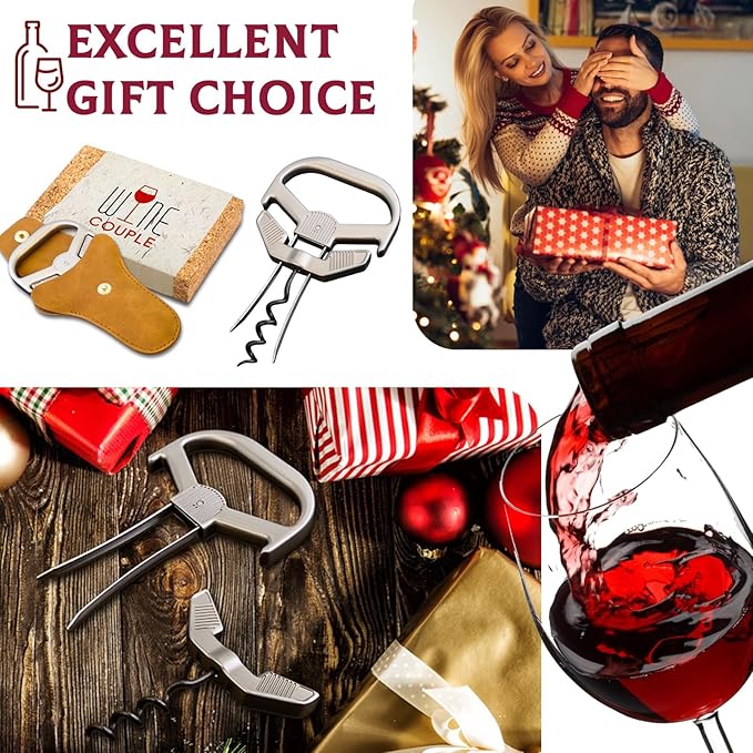 Ah So Wine Opener for Vintage Bottles, 3 in 1 Old Bottle Opener, Two Prong Cork Remover with Beer Bottle Opener, for Connoisseurs & Collectors to Uncork (Classic)