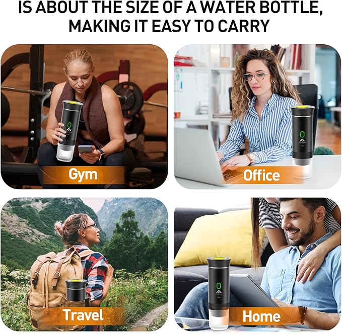 APSARAS USA Portable Coffee Maker for Travel, Portable Espresso Maker, 20 bar Mini Espresso Machine, 3in1 Travel Coffee Maker with Ground Coffee & Capsule(Ns&DG) for RV, Camping, Car