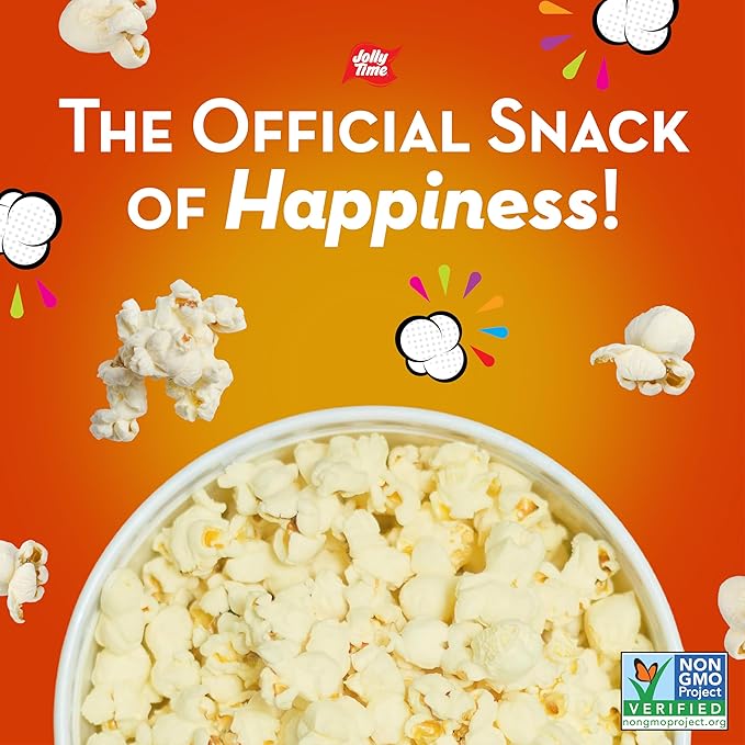 Jolly Time Jalapeño Butter, Microwave Popcorn with Just the Right Heat, 3oz Sharing Bag, 6 Bags Per Carton (Jalapeño Butter, 3 Ounce (Pack of 36))