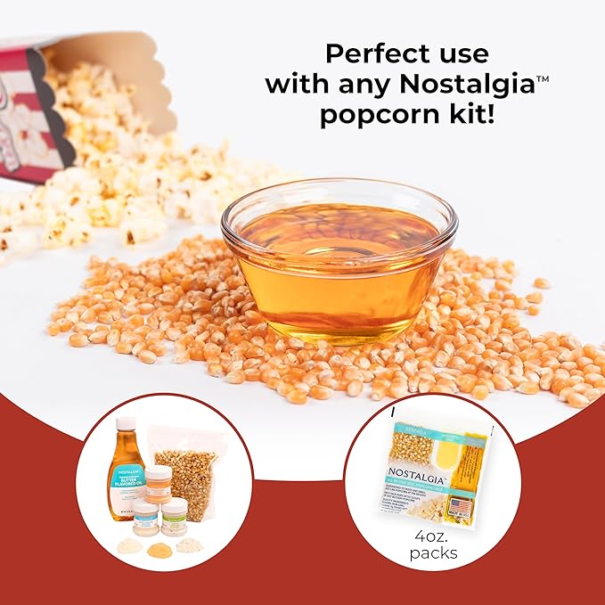 Nostalgia 6-Quart Stirring Popcorn Popper - Quick-Heat Technology - Makes 24 Cups of Popcorn - Includes Kernel Measuring Cup - Perfect for Birthday Parties, Movie Nights, and More - Black Original