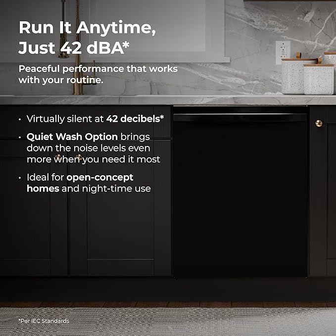 Kenmore 22-14689 Elite 24" Built-In Dishwasher - UltraWash Plus, TurboDry, QuietWash, SmartWash, TurboFlex Third Rack & Reach-Thru Handle - 15 Place Settings-42 DBA - ENERGY STAR Certified - 24"-Black