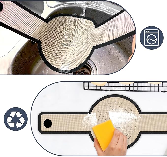 Silicone Bread Sling for Dutch Oven, 2 PCS Non-Stick & Easy Clean Reusable Silicone Bread Baking Mat with Long Handles, Easy to Transfer Sourdough Bread (Oval and Round, Black)