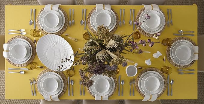 Lenox Stoneware Dinnerware Sets, French Perle Scallop White 12-Piece Dinnerware Set for 4, Service For 4, Dishwasher Safe Dishware, Dishes Set, Stoneware Dinner Plates and Bowls Sets (White, 12 Piece)
