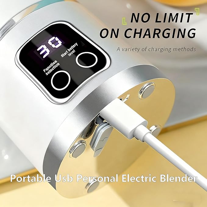 Digital Multimode Juicer Blender - Smart Led Display, Portable Usb Personal Electric Blender, Juicer Shakes And Smoothies Blender For Smoothies Liquid Diet, Shakes, Leak Proof Design (1PC-B)