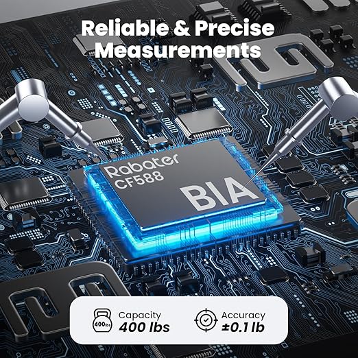 Smart Scale with Large Color Display, Digital Bathroom Scale for Body Weight BMI Muscle Mass, 25 Composition, Body Fat Scale with Heart Rate, 11.8" Large Platform, 400 lbs (Black)