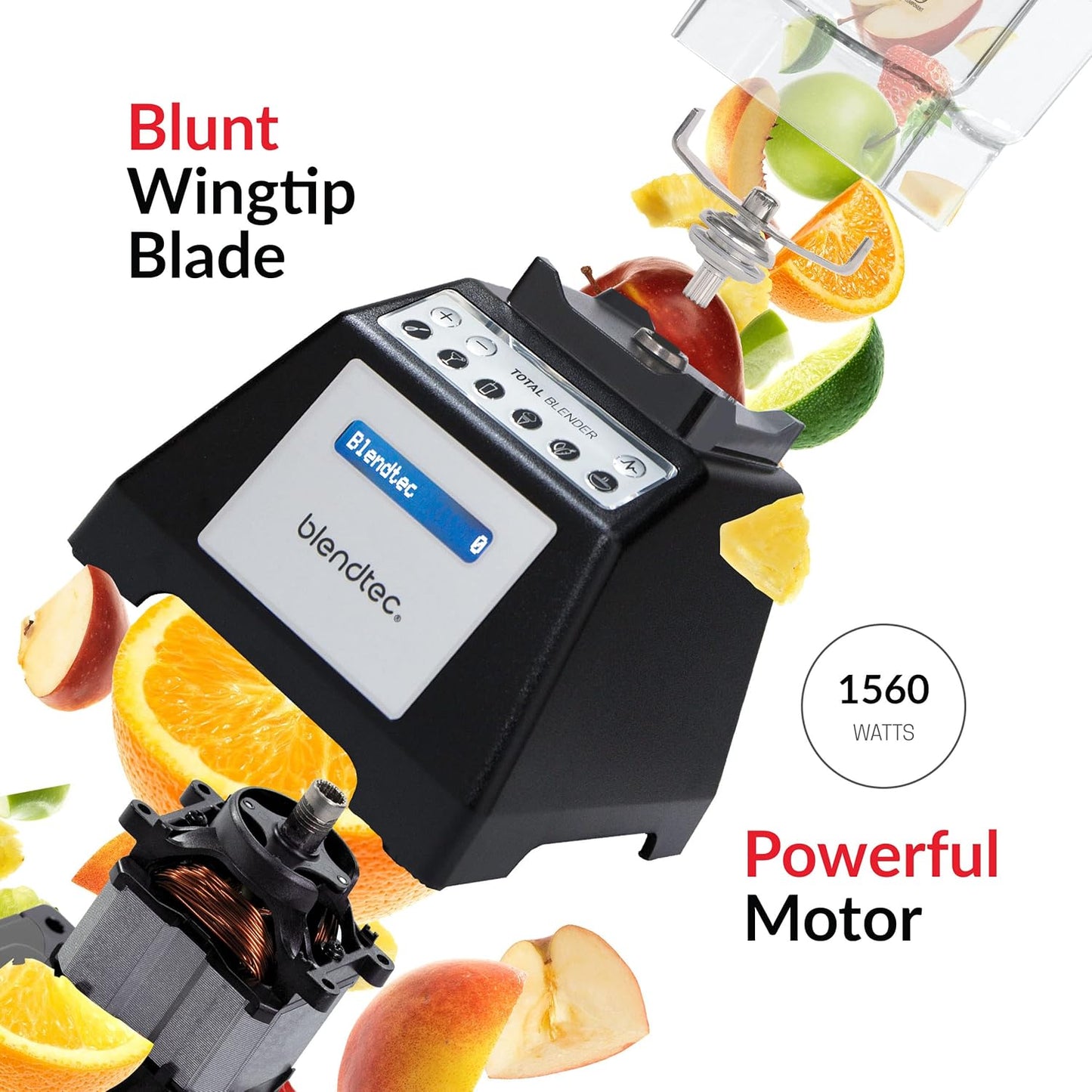 Blendtec Total Blender Classic - Includes FourSide Jar (75 oz) - 10-Speed Professional-Grade - High-Power Kitchen Blender with 6 Pre-Programmed Cycles - Black
