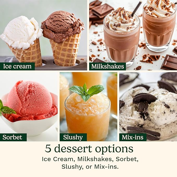 Cuisinart Ice Cream Maker – Cuisinart Fast Freeze Max 5-in-1 Ice Cream, Milkshakes, Slushies, Sorbets and Mix-Ins, Freeze Wand, Two Large 1-Pint Mixing Cups with Lids, Easy to Clean, ICE-FD50