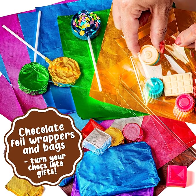 GirlZone Little Choco Delights Maker Kit, Chocolate Making Set for Kids with Candy Bar Molds, Lolly Sticks & Wrappers, Fun Creative Activity, Birthday Gift for Girls Ages 8+