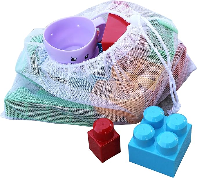 Earthwise Reusable Produce Bags Premium Mesh Set of 9 Bags Made from Recycled Plastic Bottles Ultra Durable, Eco Friendly See Through Transparent Material, Earth Friendly Gift Box (Rpet Mesh)