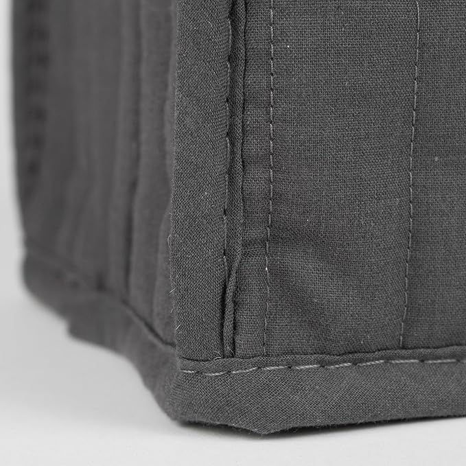 RITZ Premium Universal Two Slice Toaster Cover, 11.25" x 5.75" x 7", Polyester and Cotton Quilted, Fingerprint Protector, Super Soft Dust Cover, Appliance NOT Included, Graphite