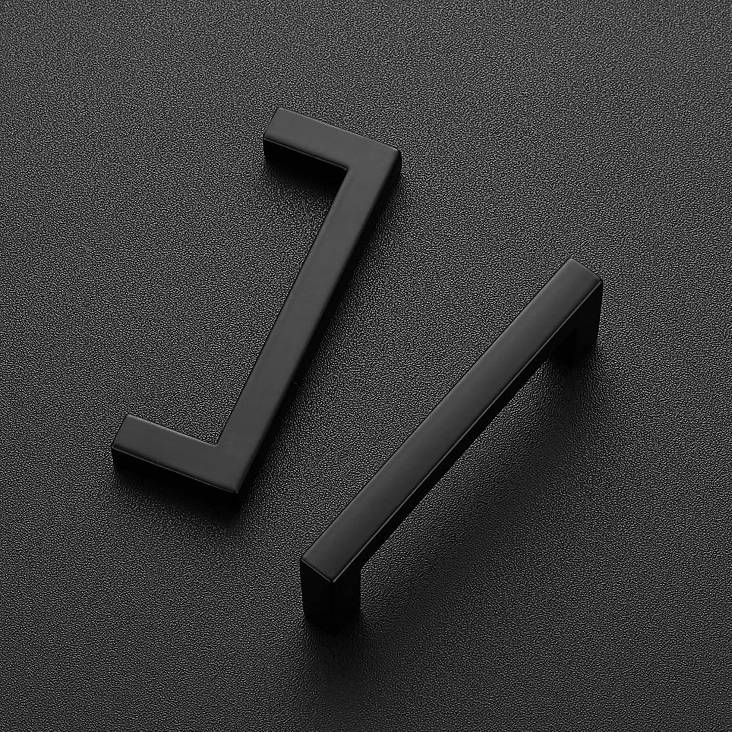 Ravinte 10 Pack Solid 3 Inch Center to Center Slim Square Bar Drawer Handles Cabinet Hardware - Black Matte Pulls for Kitchen and Drawers