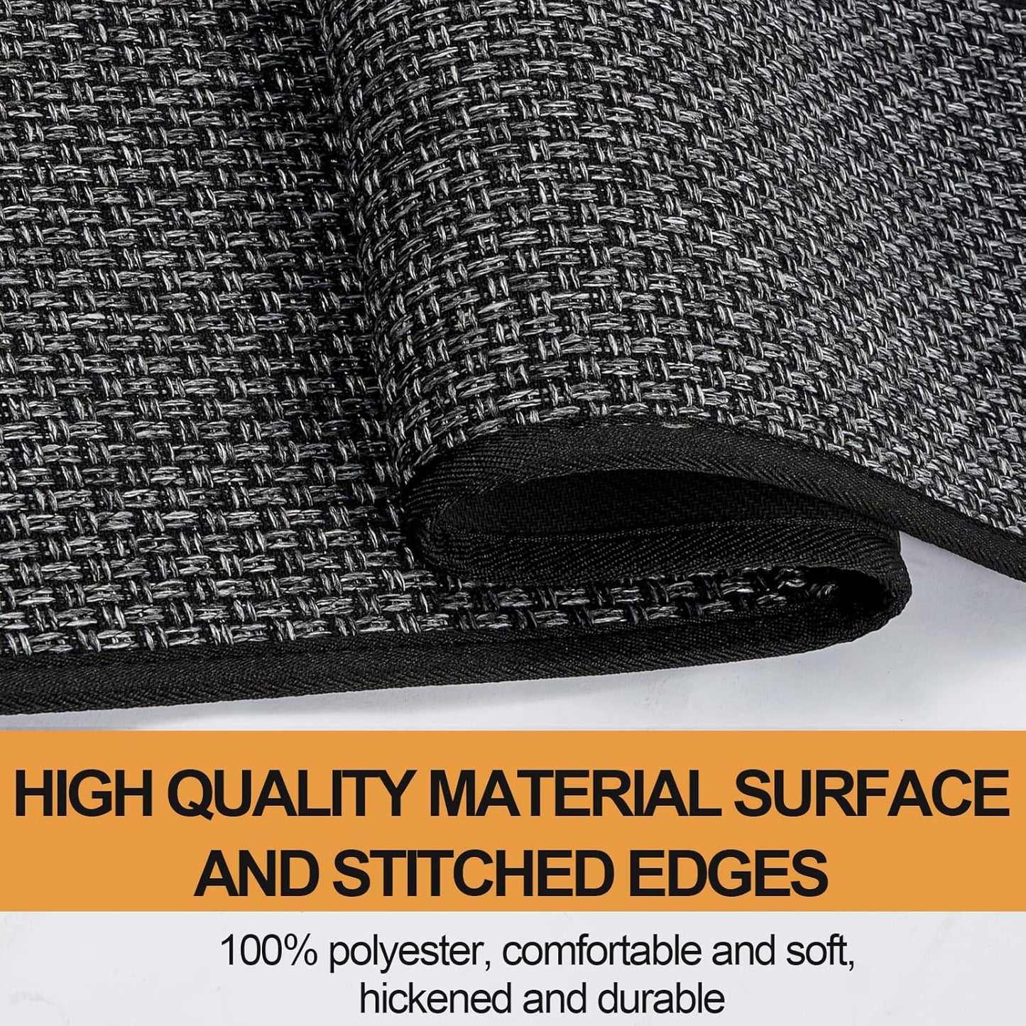 Kitchen Mat 1 PCS, Cushioned Non Slip Rugs for Kitchen Floor, Absorbent Runner Comfort Standing Mats Washable for Kitchen, Office, Home, 17.3"x30" (Black)
