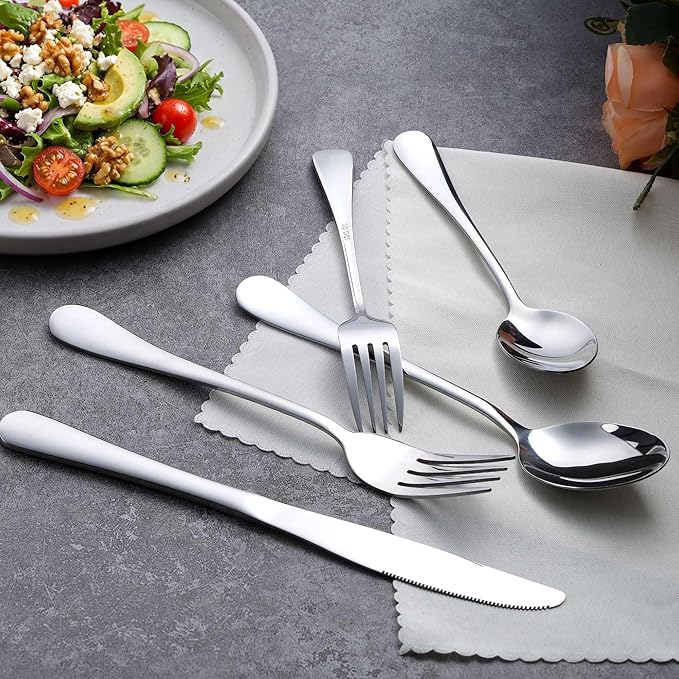 LIANYU 20 Piece Silverware Flatware Cutlery Set, Stainless Steel Utensils Service for 4, Include Knife Fork Spoon, Mirror Polished, Dishwasher Safe