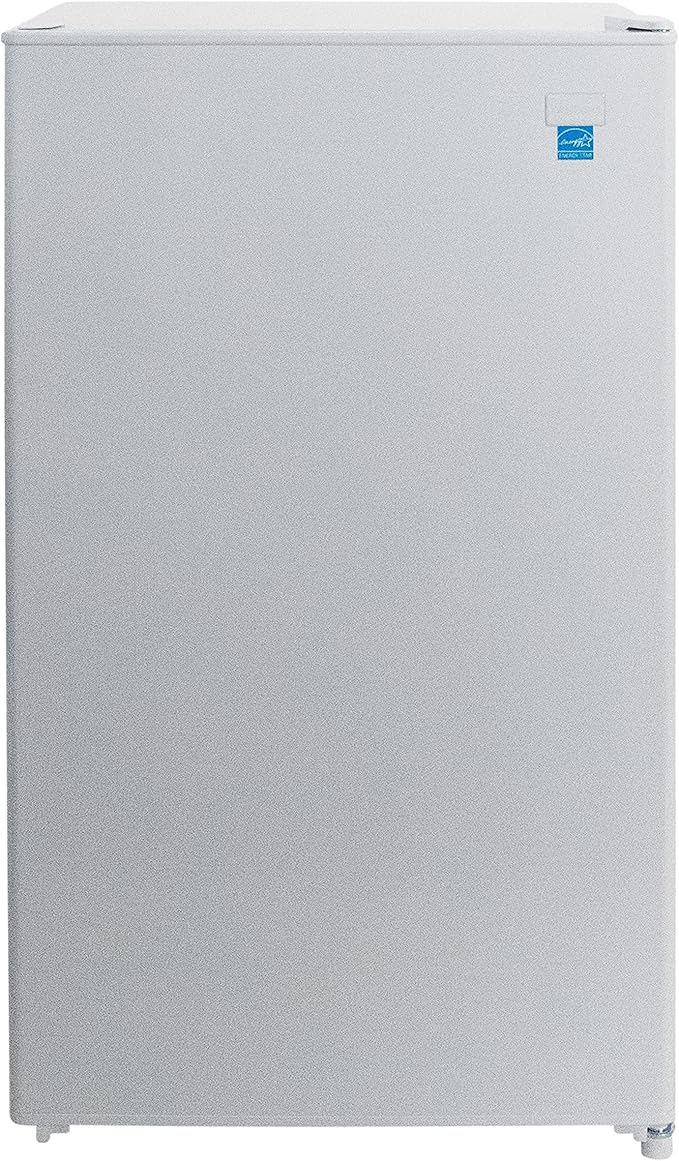 West Bend Mini Fridge Compact Refrigerator for Home Office or Dorm, with Reversible Door, Energy Star Rated, 3.3-Cu.Ft., White