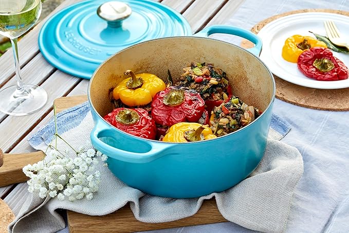 Le Creuset Enameled Cast Iron Signature Round Dutch Oven, 5.5 qt., Caribbean
