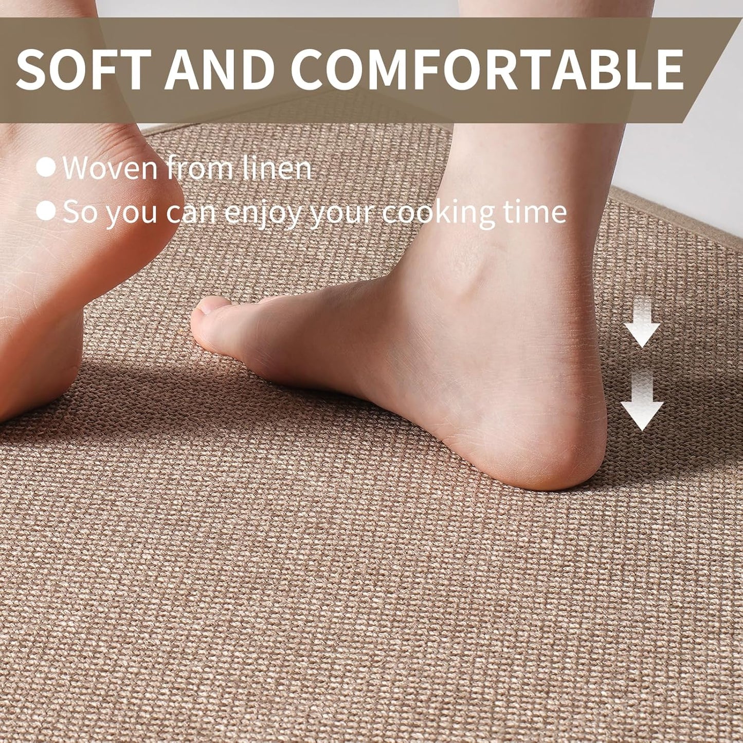Kitchen Rugs and Mats Non Slip Washable, Absorbent Runner Rugs for Kitchen, Front of Sink, Kitchen Mats for Floor，Easy to Clean and Maintain Kitchen Floor mat(Brown, 17"x30")
