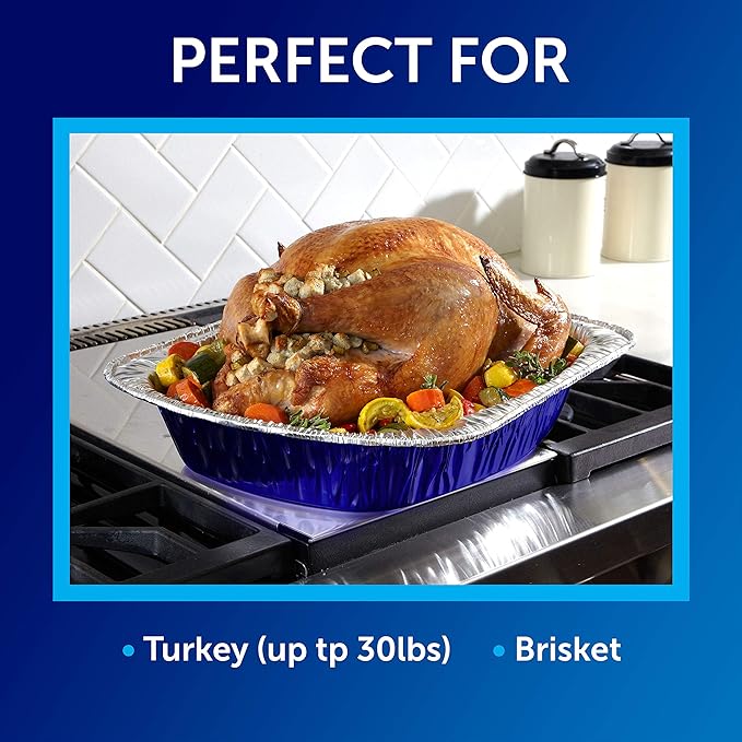 Reynolds Kitchens Turkey Size Roaster Pan, Holds Up to 30lbs, 1 Count (Pack of 2)