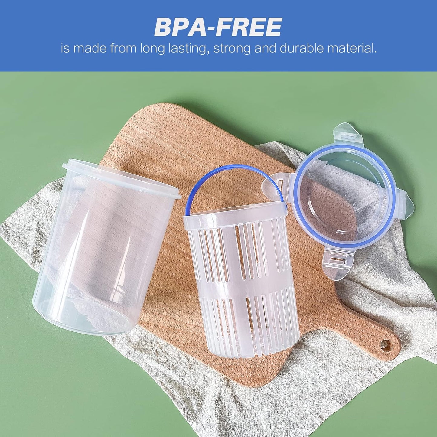 Pickle Jar 24 oz pickle container with strainer Pickle Holder Keeper Lifter, pickle storage container pickle strainer, Flip Jar with Leak Proof and Lock It Lid