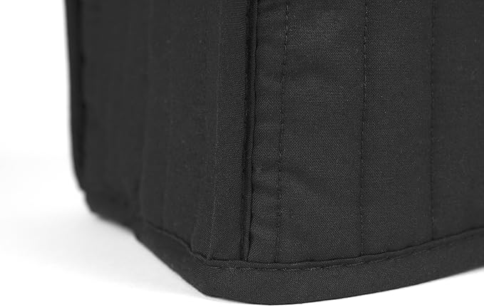 RITZ Premium Universal Two Slice Toaster Cover, 11.25" x 5.75" x 7", Polyester and Cotton Quilted, Fingerprint Protector, Super Soft Appliance & Dust Cover, Appliance NOT Included, Black