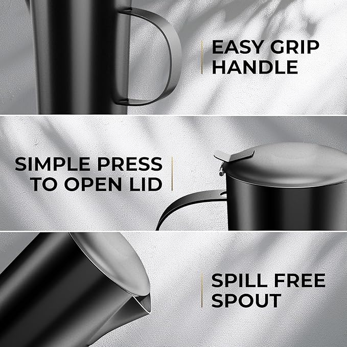 Stovetop Espresso Maker, Stainless Steel Moka Pot 6 Cup Espresso Maker (12 fl oz), Italian Coffee Pot, Compatible with Gas, Electric and Induction, Black & Silver Finish