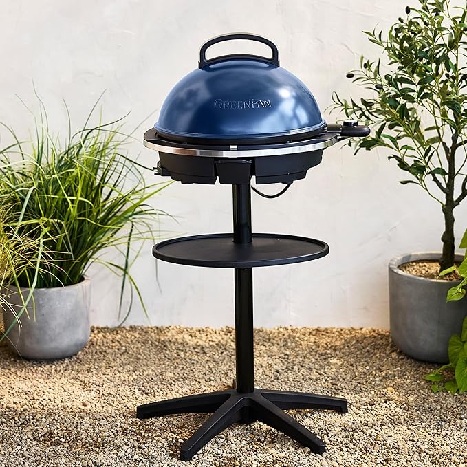GreenPan 2-in-1 Portable Indoor/Outdoor Electric Grill & Griddle, Navy