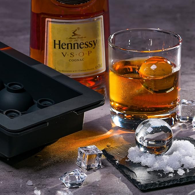 Sphere Clear Ice Cube Tray - Silicone Ice Ball Maker Mold,Crystal Clear Round Ice for Whiskey and Cocktail