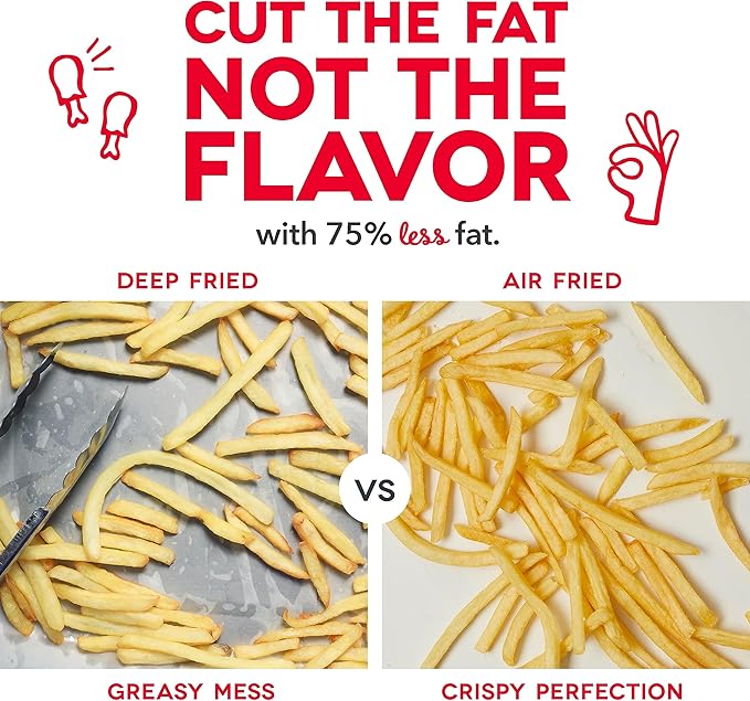 Dash Tasti-Crisp™ Air Fryer - AirCrisp® Technology - Compact Design with Adjustable Temperature Control - Nonstick Fry Basket & Auto Shut-Off Feature - 6 Quarts - Aqua