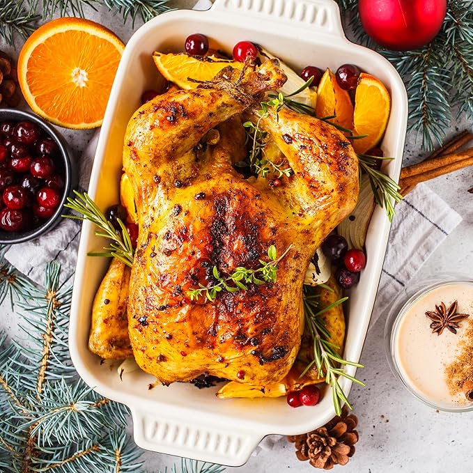 Sunvivi 28lb 24-Quart Roaster Oven, Electric Roaster Oven with Viewing Lid, Turkey Roaster with Unique Defrost/Warm Function, Large Roaster with Removable Pan & Rack, Stainless Steel, Silver