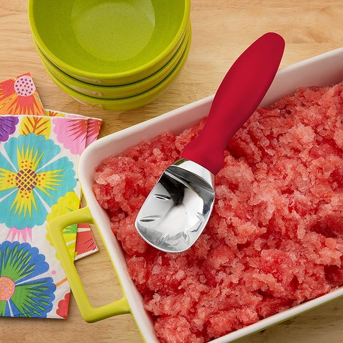 Spring Chef Ice Cream Scoop and Magnetic Measuring Spoons Set Bundle - Red